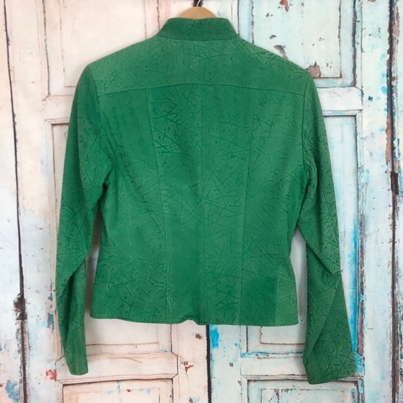 Vintage Fog City Green Suede Moto Jacket Women’s 8 - Picture 2 of 8